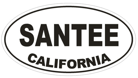 Santee California Oval Bumper Sticker or Helmet Sticker D2868 Euro Oval - Winter Park Products