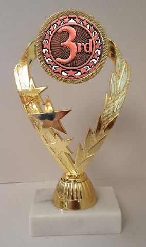 3rd Place Trophy 7-1/4" Tall  AS LOW AS $3.99 each FREE SHIPPING T02N15