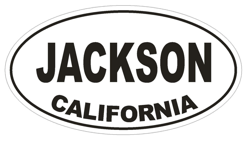 Jackson California Oval Bumper Sticker or Helmet Sticker D2860 Euro Oval - Winter Park Products