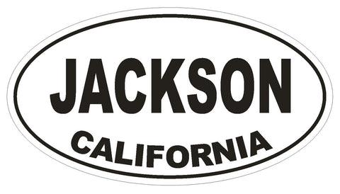 Jackson California Oval Bumper Sticker or Helmet Sticker D2860 Euro Oval - Winter Park Products