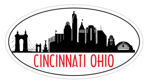 Cincinnati Ohio Oval Bumper Sticker or Helmet Sticker D5528