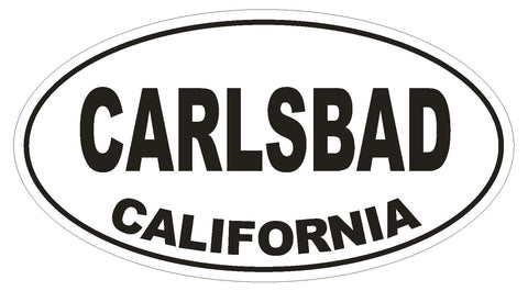 Carlsbad California Oval Bumper Sticker or Helmet Sticker D2787 Euro Oval - Winter Park Products