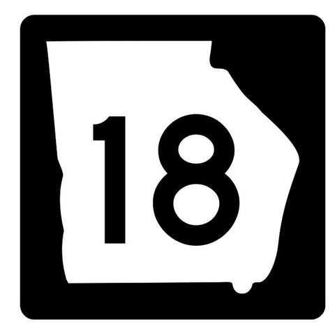 Georgia State Route 18 Sticker R3567 Highway Sign