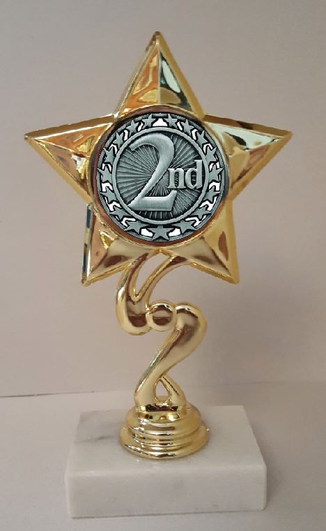 2nd Place Trophy 7" Tall  AS LOW AS $3.99 each FREE SHIPPING T03N14