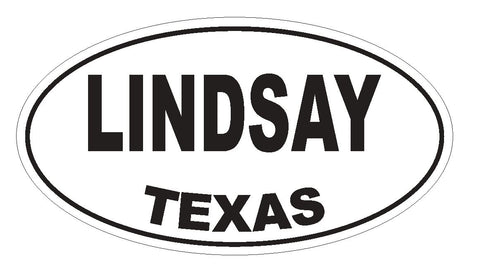 Lindsay Texas Oval Bumper Sticker or Helmet Sticker D3583 Euro Oval