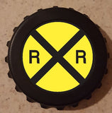 Railroad Crossing Bottle Opener Refrigerator Magnet 3" B20 Kitchen Bar Gift