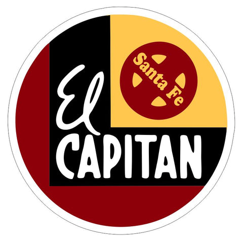 Santa Fe Railroad Sticker Decal R6974 Railway Train Sign El Capitan