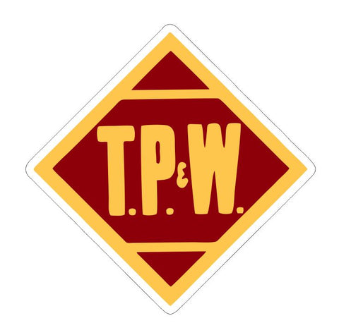 T P & W Toledo Peoria & Western Railway Sticker Decal R6980 Railroad Train Sign