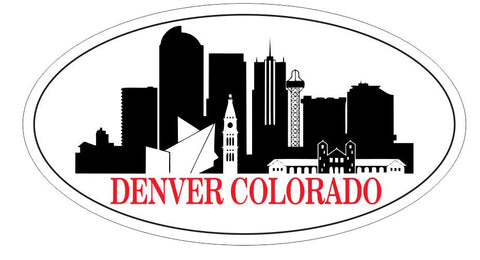 Denver Colorado Oval Bumper Sticker or Helmet Sticker D5527