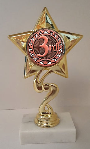 3rd Place Trophy 7" Tall  AS LOW AS $3.99 each FREE SHIPPING T03N15