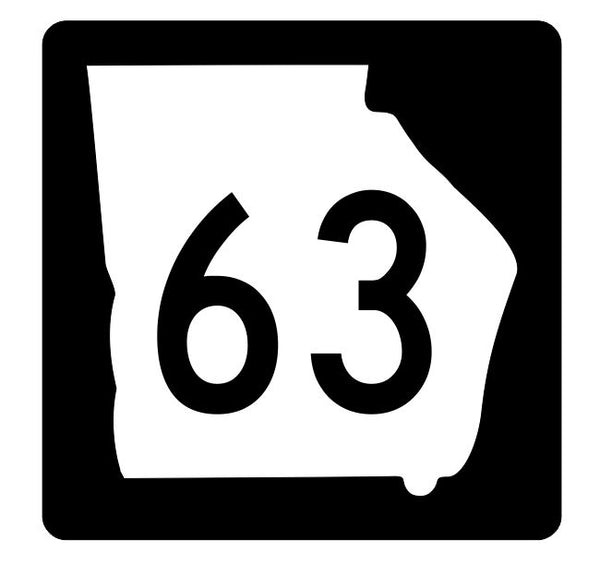 Georgia State Route 63 Sticker R3609 Highway Sign – Winter Park Products