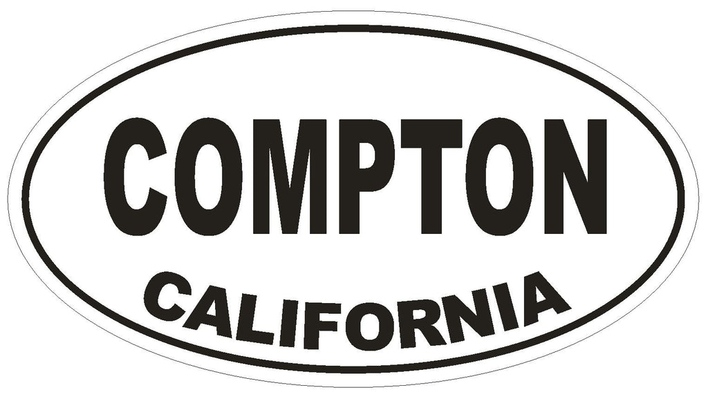 Compton California Oval Bumper Sticker or Helmet Sticker D2853 Euro Oval - Winter Park Products