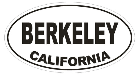 Berkeley California Oval Bumper Sticker or Helmet Sticker D2785 Euro Oval - Winter Park Products
