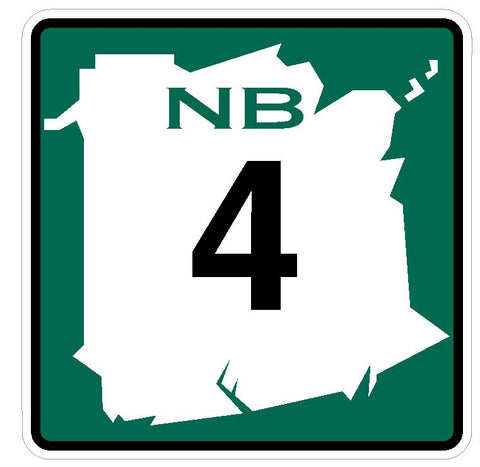 New Brunswick Route 4 Sticker Decal R4753 Canada Highway Route Sign Canadian