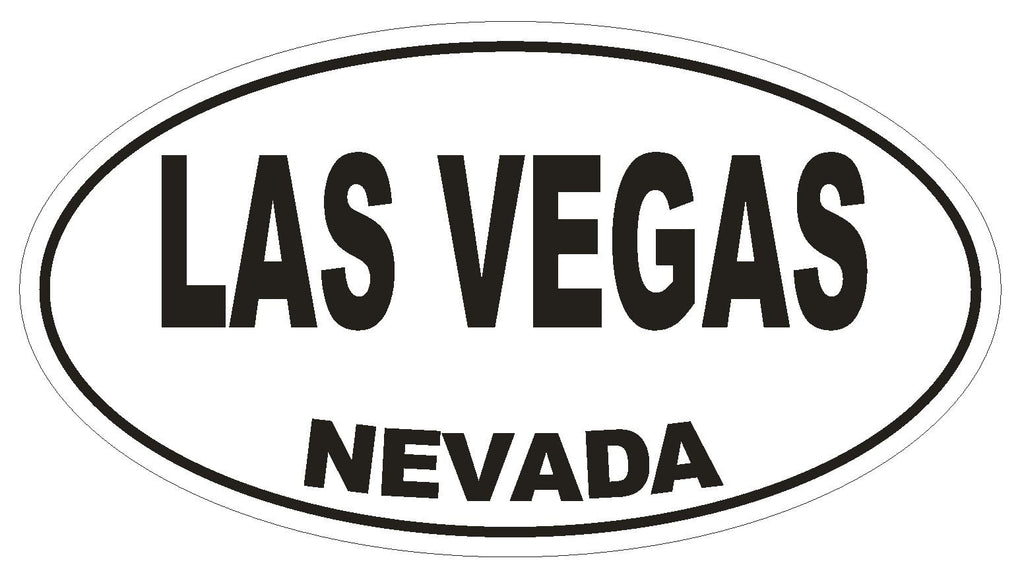 Las Vegas Nevada Oval Bumper Sticker or Helmet Sticker D2890 Euro Oval - Winter Park Products