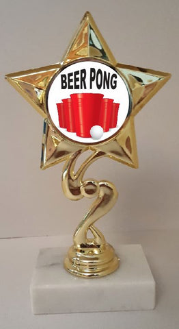 Beer Pong Trophy 7" Tall  AS LOW AS $3.99 each FREE SHIPPING T03N3