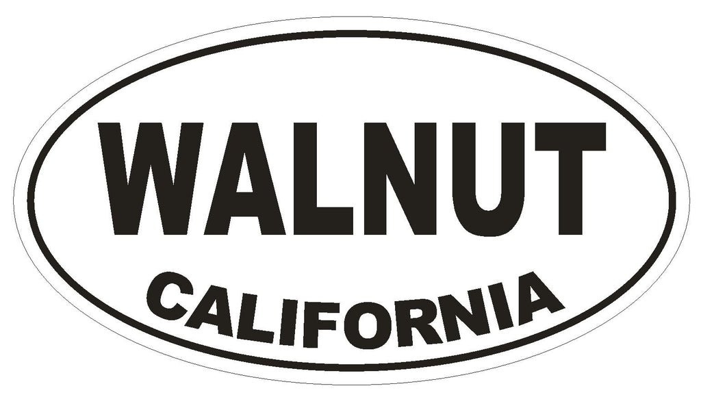 Walnut California Oval Bumper Sticker or Helmet Sticker D2872 Euro Oval - Winter Park Products