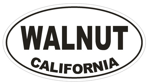 Walnut California Oval Bumper Sticker or Helmet Sticker D2872 Euro Oval - Winter Park Products