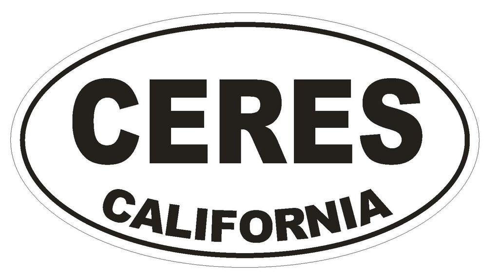 Ceres California Oval Bumper Sticker or Helmet Sticker D2766 Euro Oval - Winter Park Products