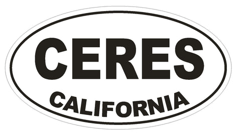 Ceres California Oval Bumper Sticker or Helmet Sticker D2766 Euro Oval - Winter Park Products