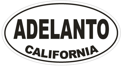 Adelanto California Oval Bumper Sticker or Helmet Sticker D2844 Euro Oval - Winter Park Products