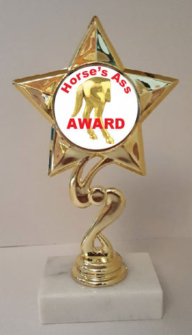 Horses Ass Trophy 7" Tall  AS LOW AS $3.99 each FREE SHIPPING T03N1 Gag Gift