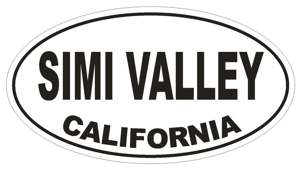 Simi Valley California Oval Bumper Sticker or Helmet Sticker D2825 Euro Oval - Winter Park Products