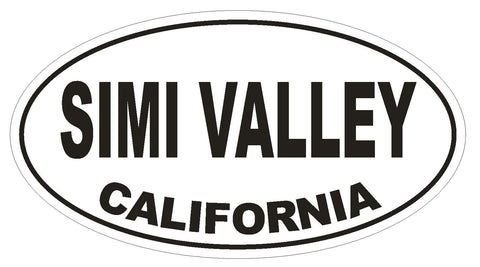 Simi Valley California Oval Bumper Sticker or Helmet Sticker D2825 Euro Oval - Winter Park Products