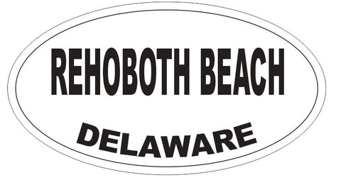 Rehoboth Beach Oval Bumper Sticker or Helmet Sticker D3741 Euro Oval Delaware