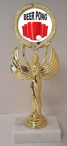 Beer Pong Trophy 8-1/4" Tall  AS LOW AS $3.99 each FREE SHIPPING T05N3