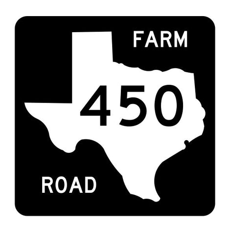 Texas Farm to Market FM 450 Sticker Decal R7014 Highway Sign