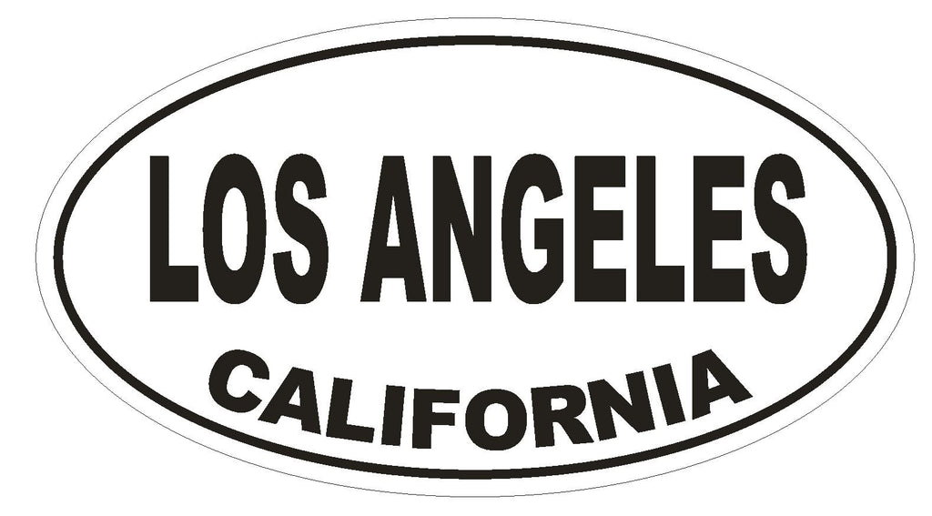 Los Angeles California Oval Bumper Sticker or Helmet Sticker D2798 Euro Oval - Winter Park Products