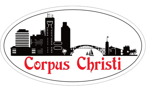 Corpus Christi Texas Oval Bumper Sticker or Helmet Sticker D3762