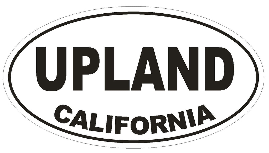 Upland California Oval Bumper Sticker or Helmet Sticker D2870 Euro Oval - Winter Park Products