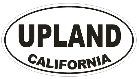Upland California Oval Bumper Sticker or Helmet Sticker D2870 Euro Oval - Winter Park Products