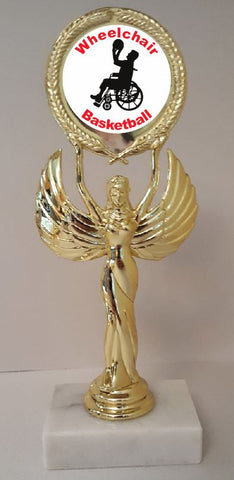 Wheelchair Basketball Trophy 8-1/4" Tall LOW AS $3.99 each FREE SHIPPING T05N9