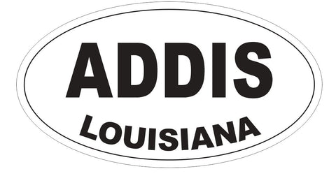 Addis Louisiana Oval Bumper Sticker or Helmet Sticker D3770