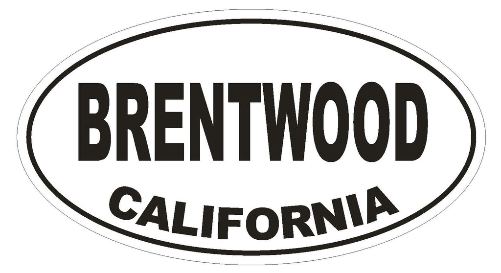 Brentwood California Oval Bumper Sticker or Helmet Sticker D2852 Euro Oval - Winter Park Products