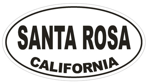 Santa Rosa California Oval Bumper Sticker or Helmet Sticker D2824 Euro Oval - Winter Park Products