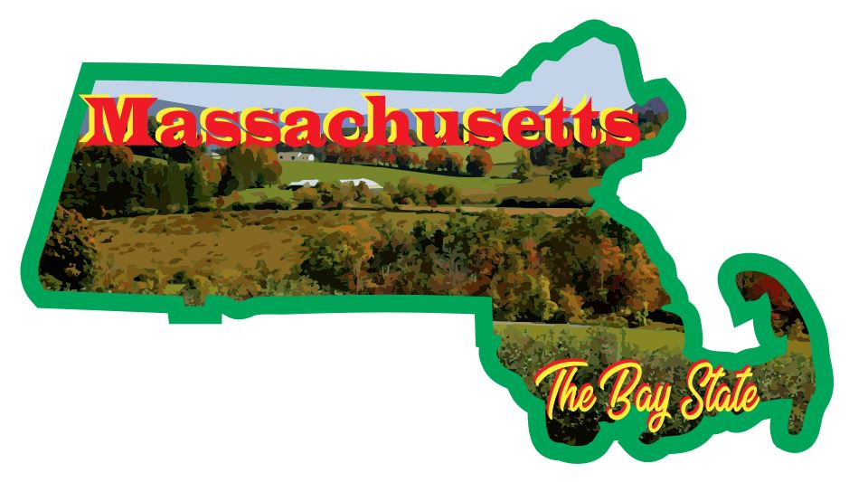 Massachusetts Sticker Decal R7036