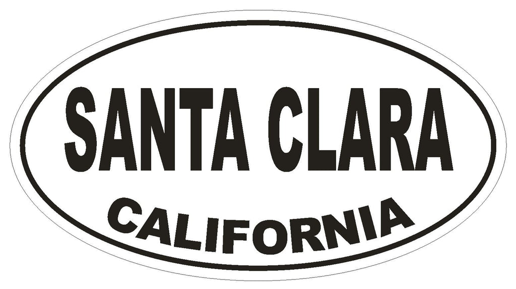 Santa Clara California Oval Bumper Sticker or Helmet Sticker D2820 Euro Oval - Winter Park Products