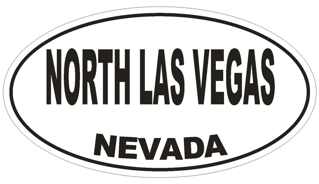 North Las Vegas Nevada Oval Bumper Sticker or Helmet Sticker D2891 Euro Oval - Winter Park Products