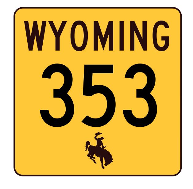 Wyoming Highway 353 Sticker R3523 Highway Sign