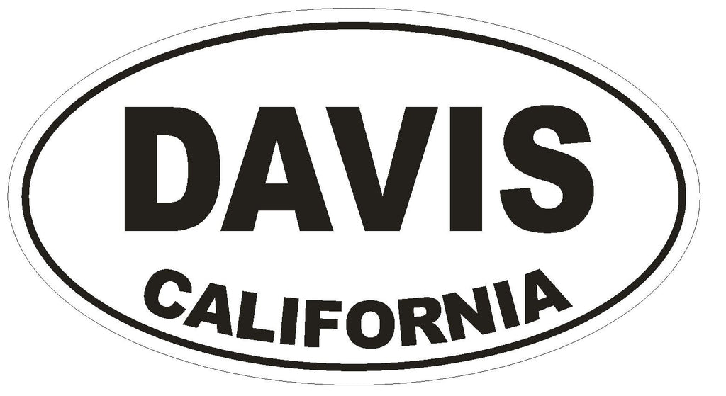 Davis California Oval Bumper Sticker or Helmet Sticker D2776 Euro Oval - Winter Park Products