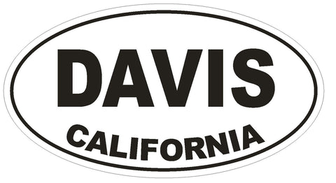 Davis California Oval Bumper Sticker or Helmet Sticker D2776 Euro Oval - Winter Park Products