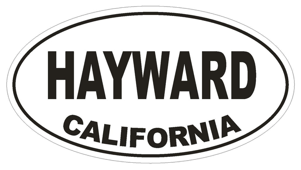 Hayward California Oval Bumper Sticker or Helmet Sticker D2797 Euro Oval - Winter Park Products