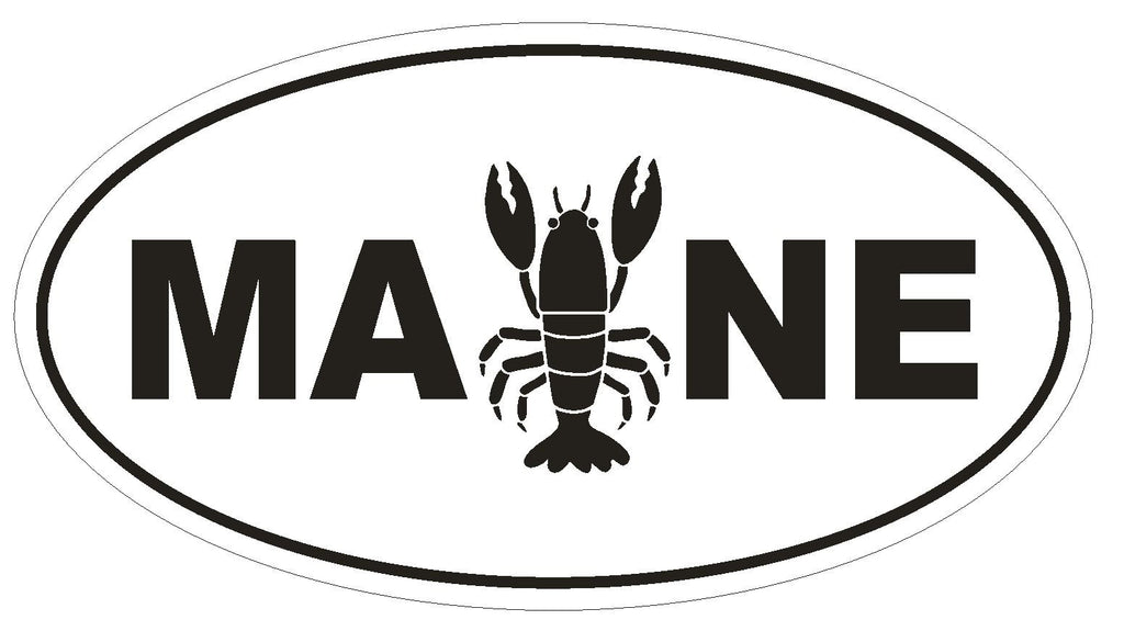 Maine Oval Bumper Sticker or Helmet Sticker D2841 Euro Oval - Winter Park Products