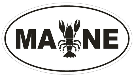 Maine Oval Bumper Sticker or Helmet Sticker D2841 Euro Oval - Winter Park Products