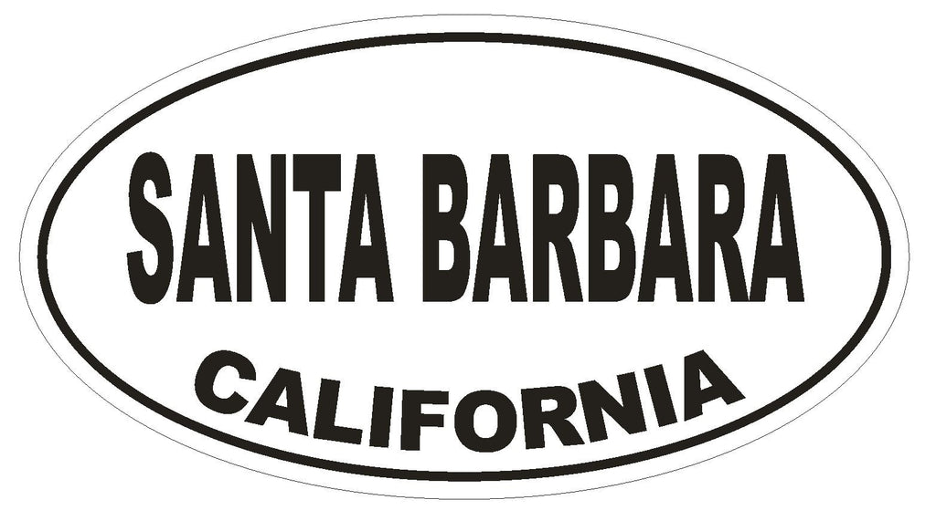 Santa Barbara California Oval Bumper Sticker or Helmet Sticker D2819 Euro Oval - Winter Park Products
