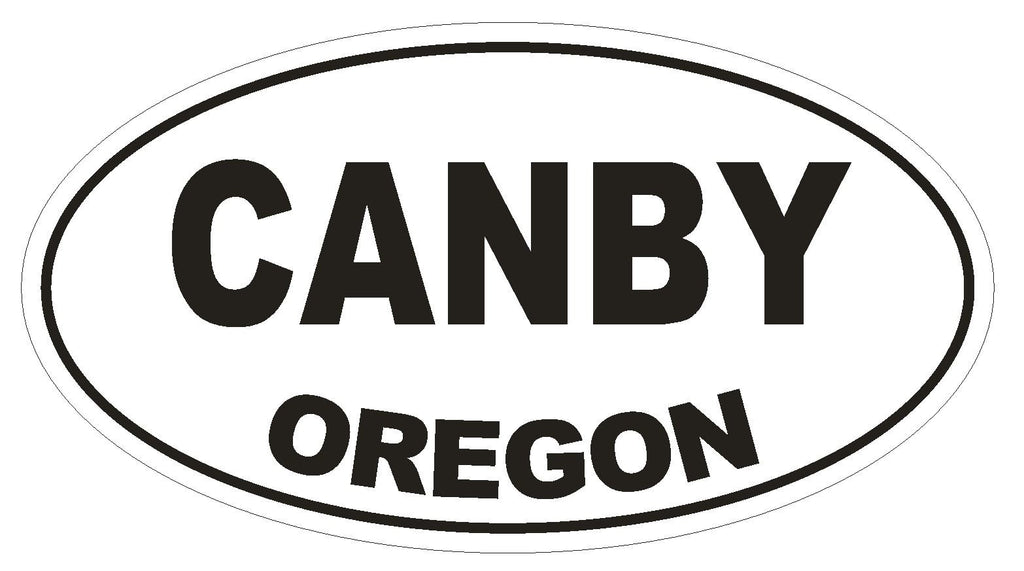 Canby Oregon Oval Bumper Sticker or Helmet Sticker D2749 Euro Oval - Winter Park Products
